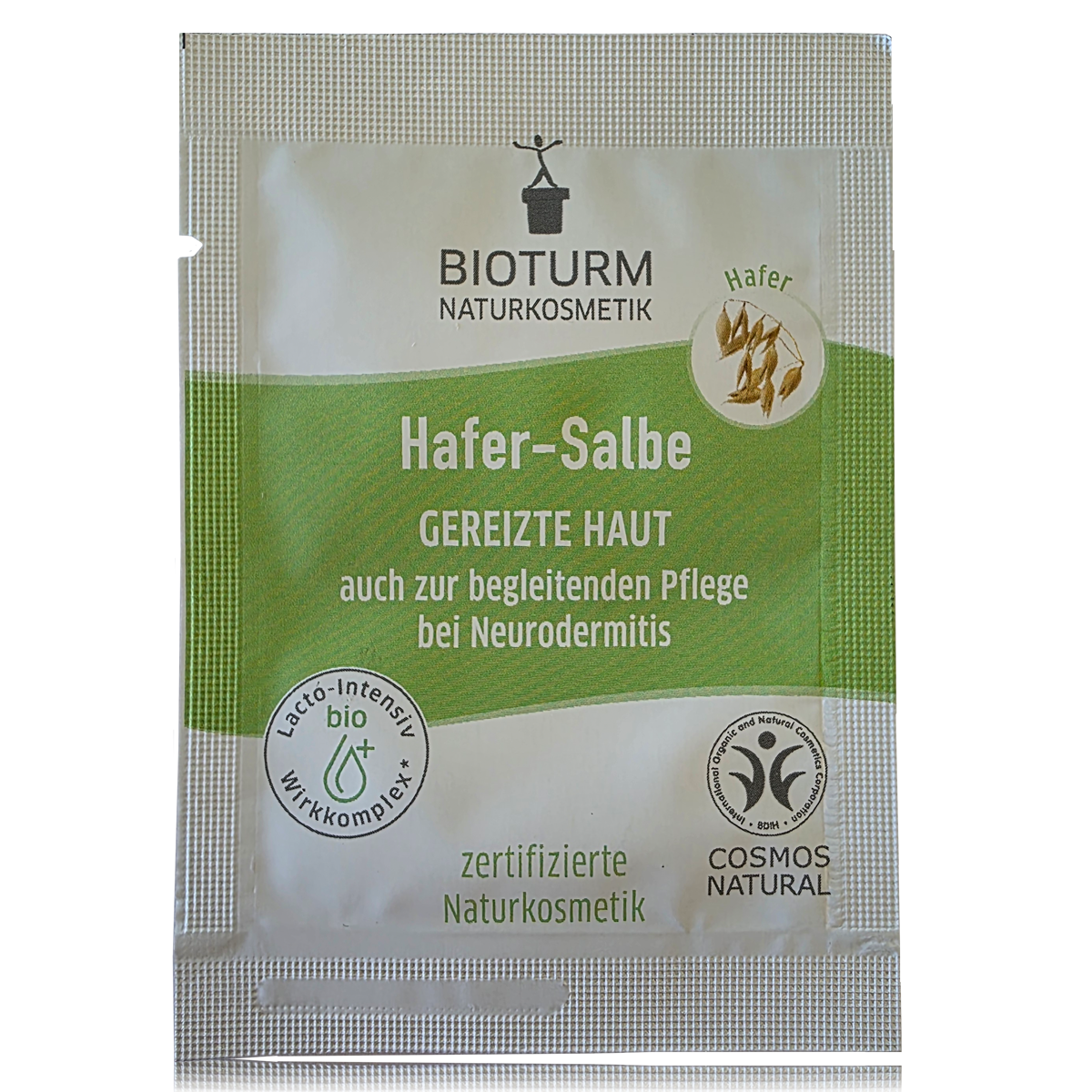 Sachet der Hafer-Salbe von Bioturm Naturkosmetik