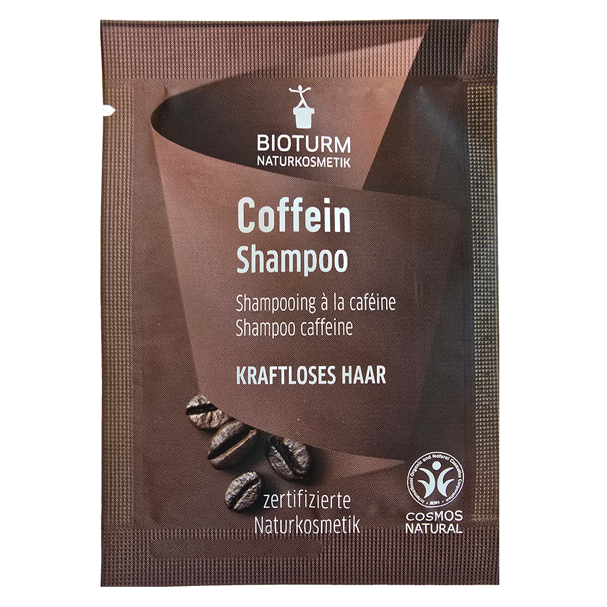 Sachet des Coffein Shampoo von Bioturm Naturkosmetik