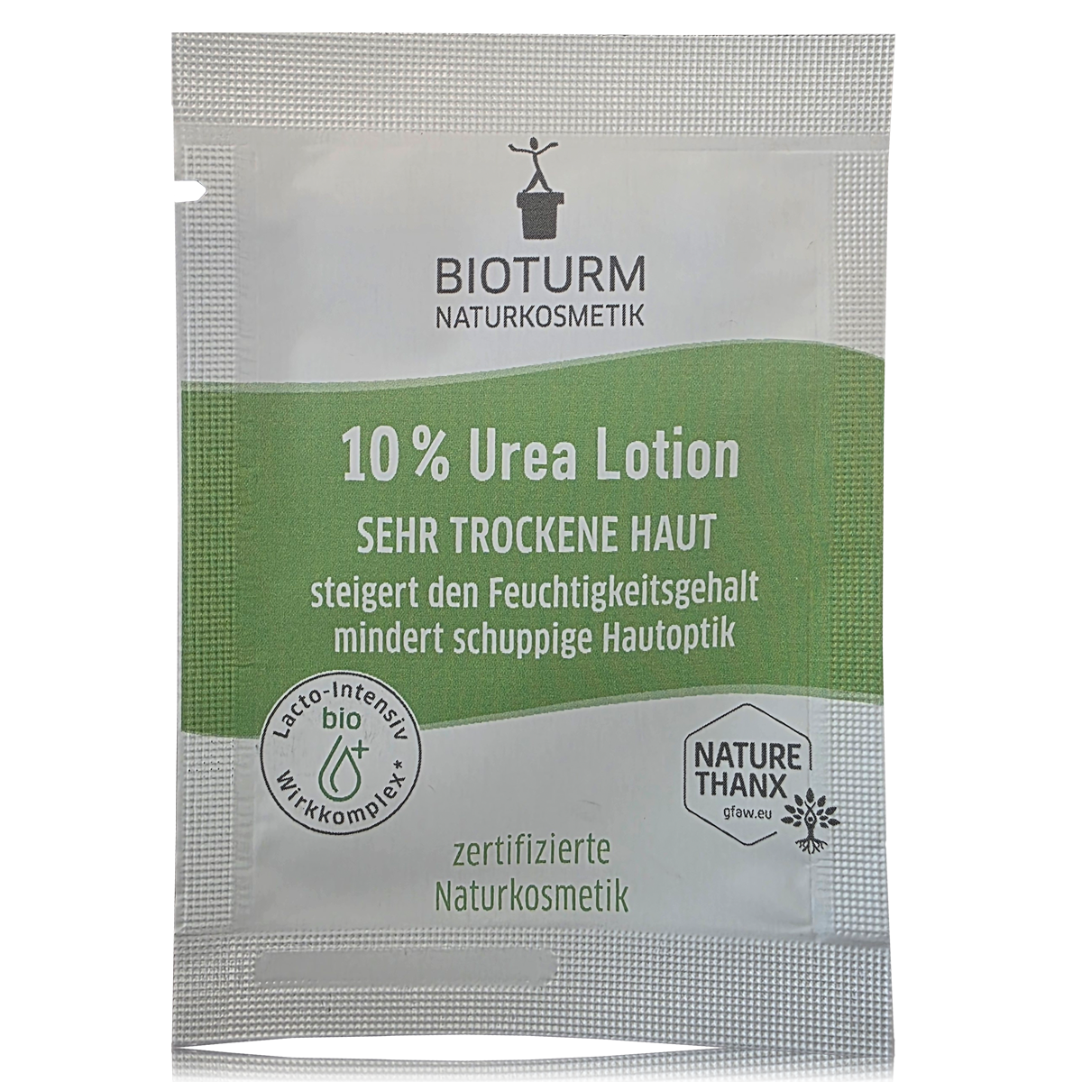 Probesachet der 10 % Urea Lotion von Bioturm Naturkosmetik