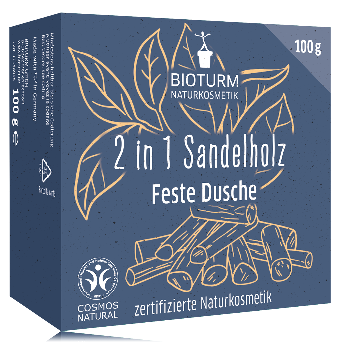 Feste Dusche 2in1 Sandelholz von Bioturm Naturkosmetik