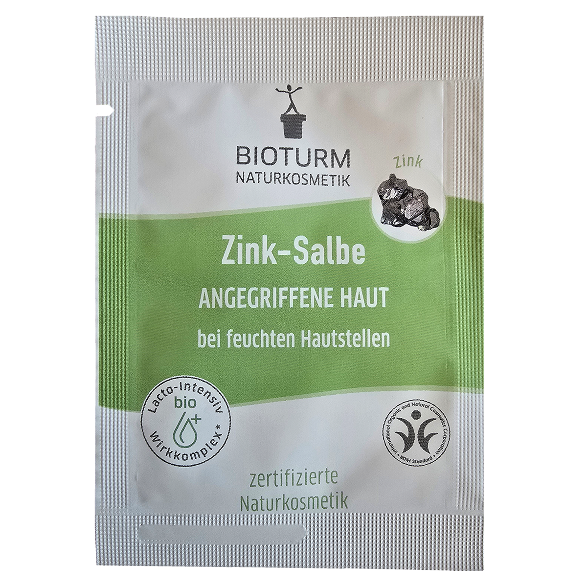 Sachet der Zink-Salbe von Bioturm Naturkosmetik
